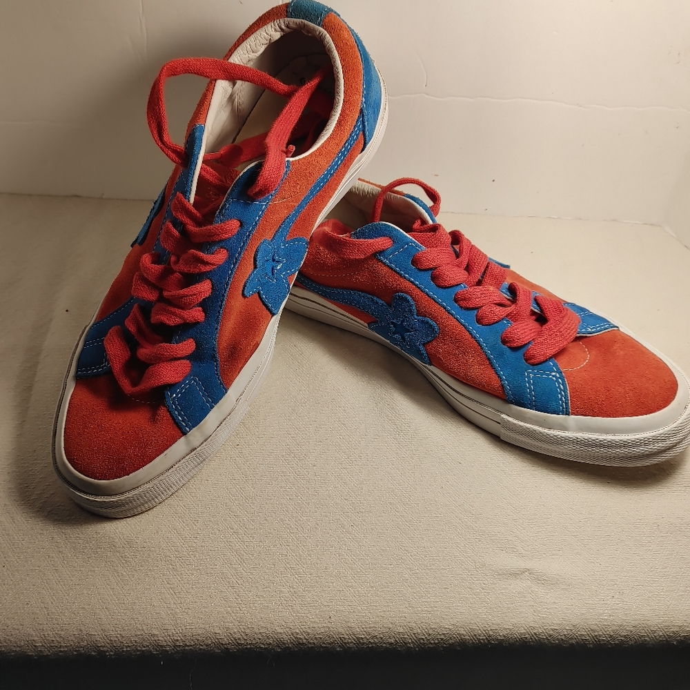 Unisex Converse All Star Red Blue Suede Shoes Size 9.5/11.5 Style 162126C